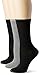 Gold Toe Women's Non-Binding Flat Knit Crew Sock 3-Pack, Black/Charcoal Black, 9-11