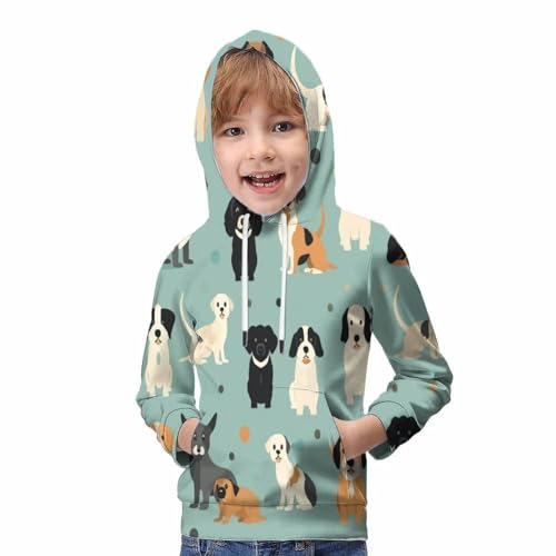 Sweat à capuche chien 3D pour garçon de 12 à 14 ans avec poches - 5