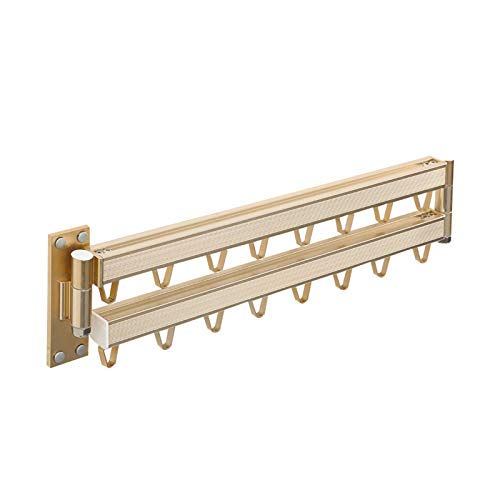 Laundry Rack, Wall-Mounted Airer Folding Clothing Airer Washing Cloth Line, Towel Rack Rail Hooks Rotation, Balcony, Outdoor, Indoor Space Saving - Image 5