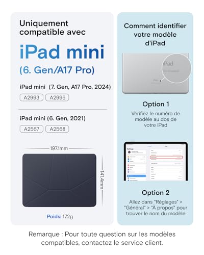 Coque iPad Mini 2024 MOFT Dynamic Folio - Étui magnétique blanc avec support multi-angles - 2