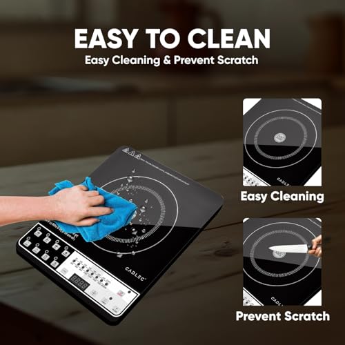 Image of Cadlec CookFusion 2000W Induction Cooktop | 7 Cooking Modes, Auto Shut-Off, Over-Heat Protection, LED Display, BIS Approved, 2-Year Warranty | Black