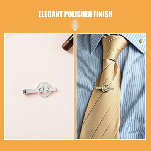 Alfiler de corbata de acero inoxidable plateado con escala de libra 3