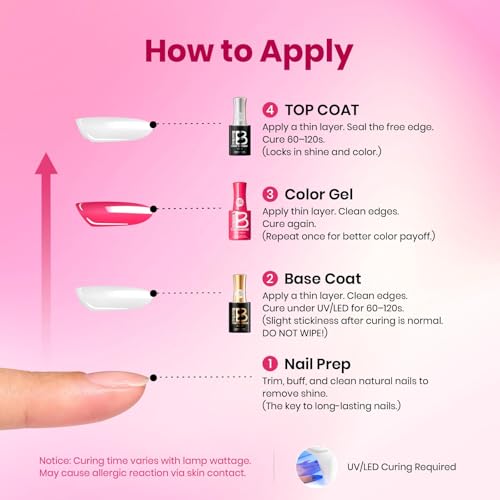 Image of Beetles Hot Pink Gel Polish - Wild Tulips 15ML /0.51FlOz, Neon Pink Gel Polish, Same Color Same Bottle STAY SHINING Series, Soak Off UV LED Lamp Nails Art Manicure Salon DIY Home Spring & Summer Nails