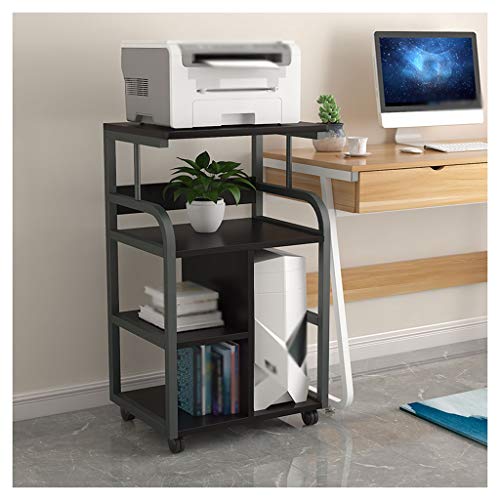 ELUKHT Soporte para impresora móvil tipo suelo, con marco de metal, estante multifunción de 3 capas, utilizado en oficina, sala de estar, soporte de copiadora para el hogar, oficina/B: blanco (B