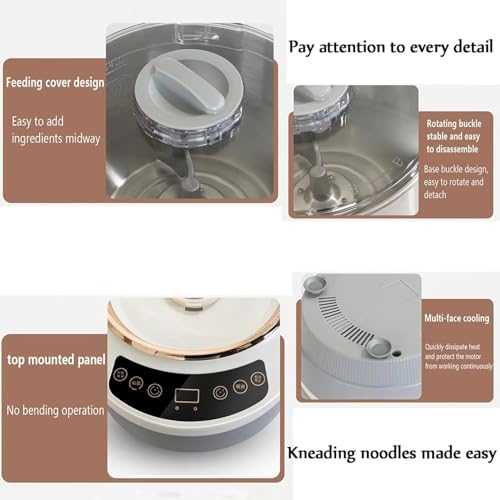 Teigknetmaschine mit Fermentationsfunktion, elektrischer Mixer zum Backen, kompaktes Antihaft-Design für effiziente Teigzubereitung