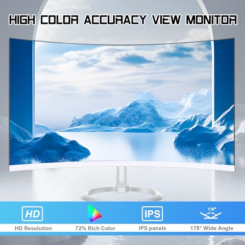 Image of All-in-One Desktop Computer PC, 24 inch FHD Curved Display Monitor I3-8100T Quad-Core Processor 16GB RAM 512GB SSD Desktop, WiFi Bluetooth Keyboard & Mouse for Home Business Office Gaming