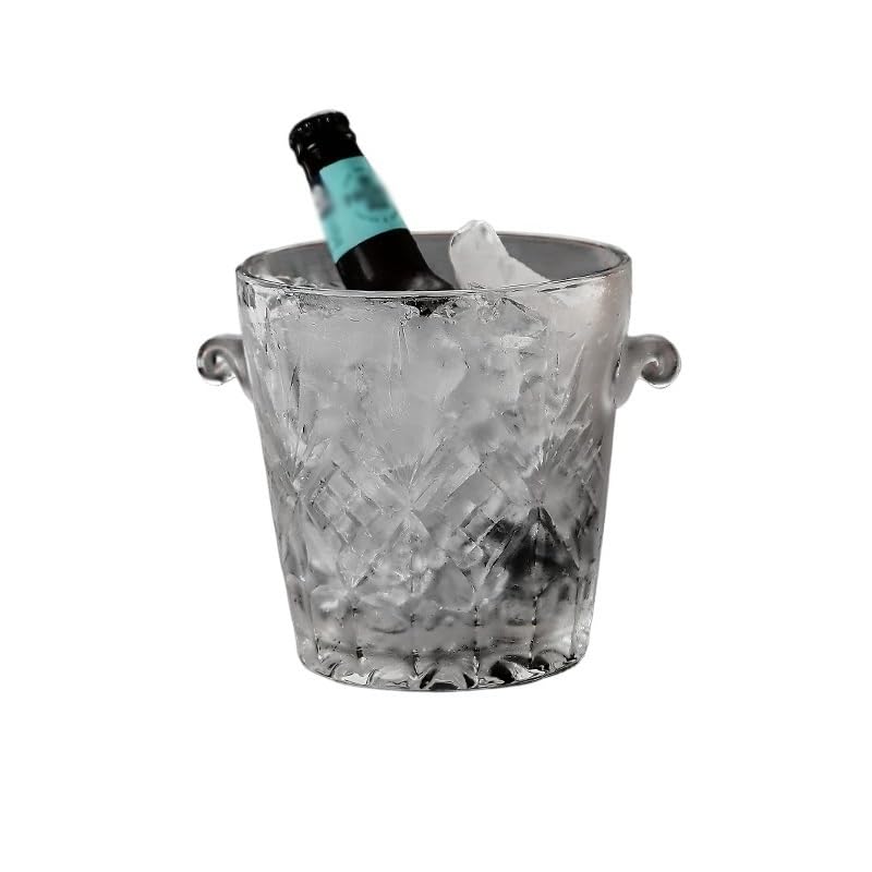 Fiesta de Cubos de Hielo Cubo de Hielo Vidrio portátil, contenedor for Bares, cafeterías, Uso Comercial, Cubos Cerveza, Herramientas refrigeración Bebidas, Fiestas Familiares(2l)