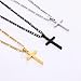 Fiusem Black Cross Necklace for Men, Stainless Steel Mens Cross Necklaces with 3.5mm Figaro Chain, Small Pendant Chain 18 Inch
