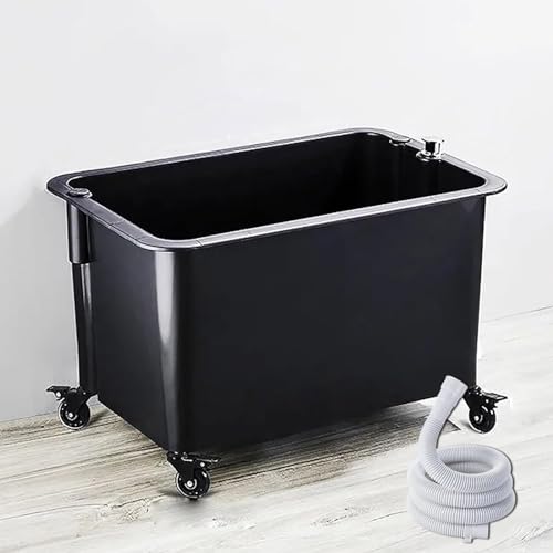 Lavandino per Mop Indipendente con Tubo di Scarico e Pulsante di Scarico, Lavandino per Stazione di Lavaggio Lavandino per Lavanderia Lavandino per Pulizia a Pavimento,Wheel