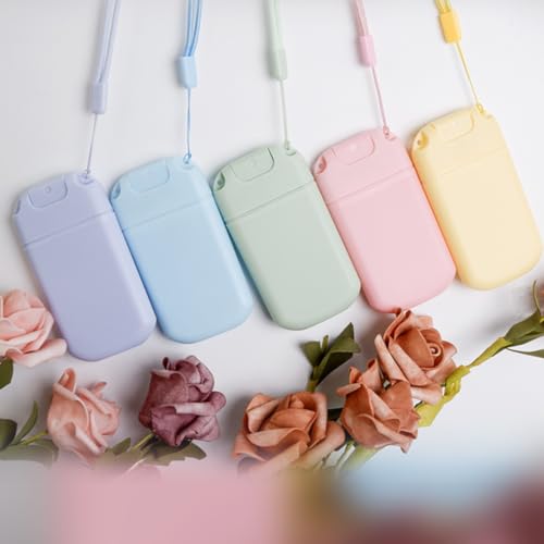 5 Pack Slim Spray Bottles Perfume Atomizer with String Refillable Empty Alcohol Hand Sanitizer Bottle Travel Portable Card Phone Design 30ML Makeup Toner Air Freshener Water Moisturizer2