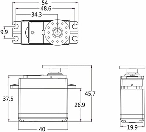 Miniatura 9 de MG-996 1.94 oz Servo Metal Gear de alta velocidad Servo Motor servo digital para robots bipedados programables, manipuladores, barco de control
