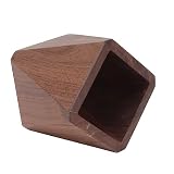 soobu pojemnik na przybory kuchenne, Wielofunkcyjny drewniany długopis z orzecha włoskiego, łatwy do czyszczenia do biura (rombiczny (3,9 x 4,3 cala)