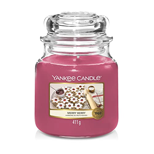 Yankee Candle Candela profumata in giara media | Armonia di Frutti Rossi | Durata Fino a 75 Ore