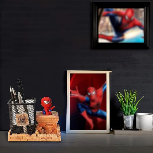 BREIS Spiderman Pen Holder, Creative Novelty Office Desk Decorations Man boy Girls Gadgets Stationery Storage Box Unique Gifts for Spiderman Fans (Red-A)