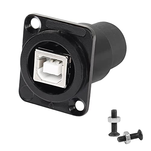 QIANRENON USB B to USB A Panel Mount Feedthrough Adapter USB B Female to USB 2.0 Female Printer Data Connector