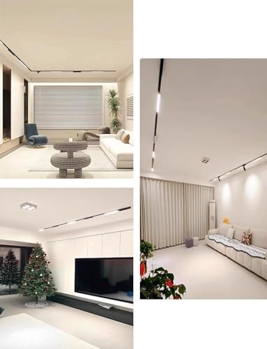 Rail d'éclairage LED magnétique – Rail en aluminium pour montage mural ou au plafond, compatible avec les spots magnétiques