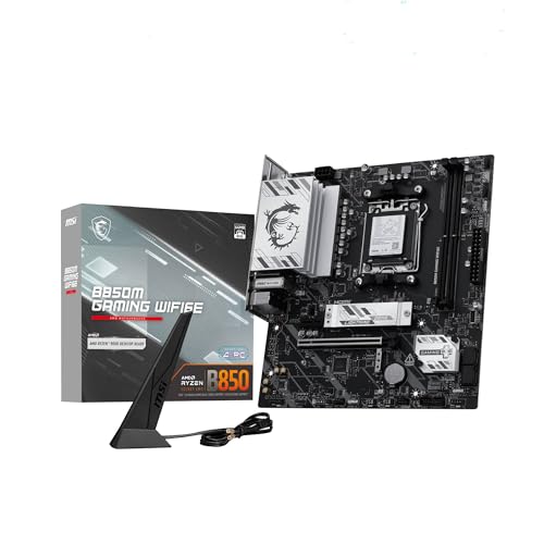 Image of MSI B850M Gaming WIFI6E Motherboard, mATX - Supports AMD Ryzen 9000 /8000 / 7000 Processors, AM5 - DDR5 Memory Boost 8200+ MT /s (OC), PCIe 4.0 x16, M.2 Gen5, Wi-Fi 6E, 2.5G LAN