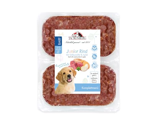 TACKENBERG Barf Welpenmenü vom Rind mit Süßkartoffeln & Apfel, 14 x 500 g