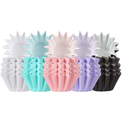 200 doublures de cupcake de vague colorées en papier résistant à la graisse - 2