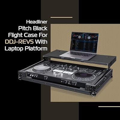 Headliner Pitch Black Flight Case Compatible with Pioneer DJ DDJ-REV5 Controller with Laptop Platform - Custom Fit DJ Controller Case, Rugged Design, Stackable Ball Corners - Ideal for DJs On the Go