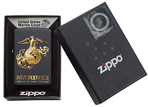 Encendedor Zippo U.S. Marine Corps Logo Negro Mate miniatura 6