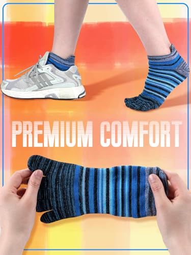 Image of Fourluoo 3 /6 Pairs Women Toe Socks Cotton Breathable Ankle Five Toe Socks for Men Women Athletic Running