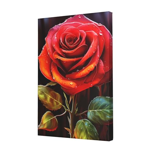 Impression sur toile rose rouge pour habiller un mur vide de bureau 30x45cm