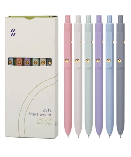 Gel Pens 6Pcs, 0.7mm Smooth Writing Black Ink Pens for Journaling...