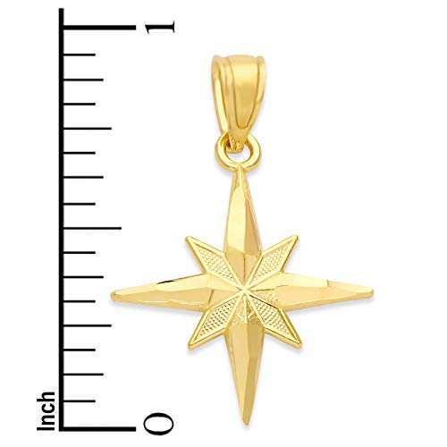 Generic 10k Real Solid Gold Polaris, The North Star Pendant, Astronomy Jewelry, Celestial Gifts for Her, Yellow4
