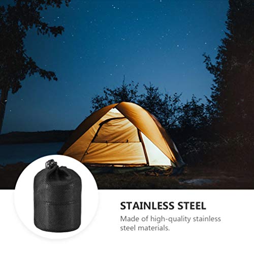 Conjunto de panelas de acampamento de aço inoxidável BESPORTBLE, kit de confusão portátil e leve par