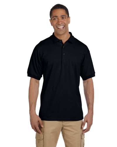 Gildan Mens Ultra Cotton Pique Polo Shirt (L) (Black)