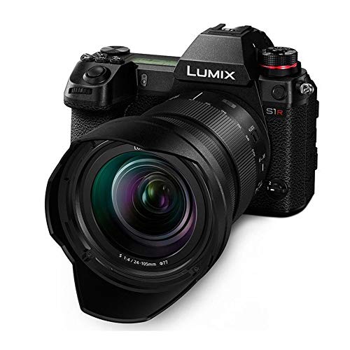 Image of Panasonic LUMIX S1R Full Frame Mirrorless Camera with 47.3MP MOS High Resolution Sensor, 24-105mm F4 L-Mount S Series Lens, 4K HDR Video and 3.2 inch LCD - DC-S1RMK Black