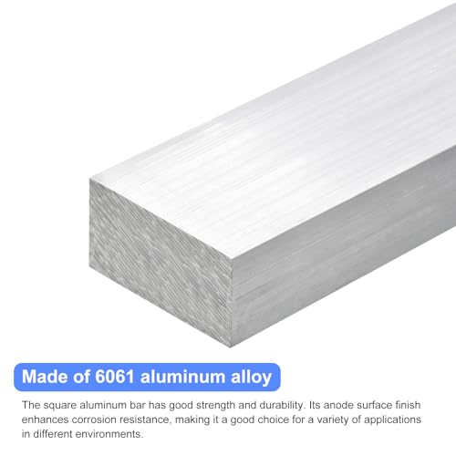 Image of uxcell Square Aluminum Flat Bar, 5 /16 inch Thick 0.6 inch Width 10 inch Length Square Aluminum Bar 6061 Aluminum Flat Plate, 8 x 15 x 254mm T6511 Solid New Mill Stock for Industrial Building