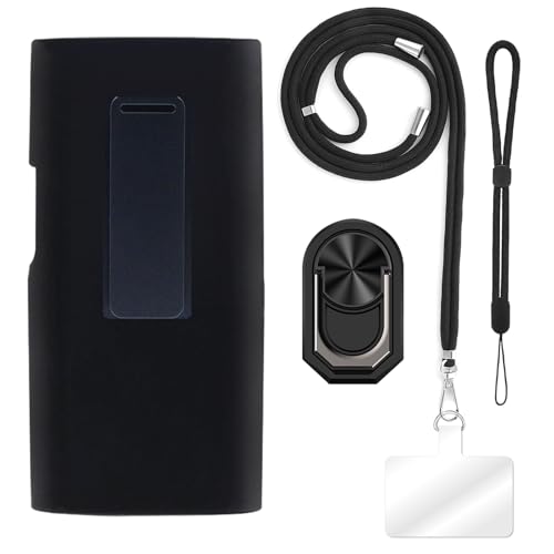 ESACMOT [4 in 1] �P�[�X Xiaomi Walkie-Talkie 3 �Ƃ̌݊�������A�X�g���b�v�A���X�g�o���h�A�����O�t���A�ϏՌ��ی�J�o�[���s�p�Z�b�g (�u���b�N�Z�b�g)