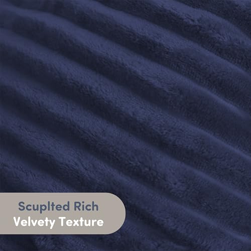 Nestl Reading Pillow with Shredded Memory Foam, Luxe Cut Plush Back Pillow for Sitting Up in Bed, Back and Arms Adjustable Support for Adult & Teens, Backrest Pillows with Washable Cover Navy Blue by Nestl - Image 5