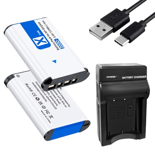 2 baterías NP-BX1 de 2000mAh con cargador dual para cámaras Sony ZV-1 y Cyber-Shot RX100