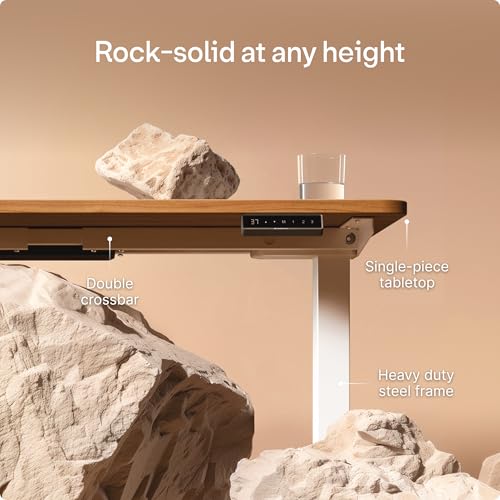 Image of Desktronic HomePro Standing Desk 72x30 - Made in Europe, Ergonomic Sit Stand Home Office Desk, Electric Height Adjustable, Dual Motor, USB & USB-C Charging, Wobble-Free, Touchscreen, 3 Memory Presets