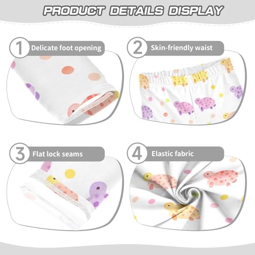 Colorful Turtle Polka Dots Girls Leggings Soft Stretch Workout Yoga Dance Pants for Kids Casual Tights3