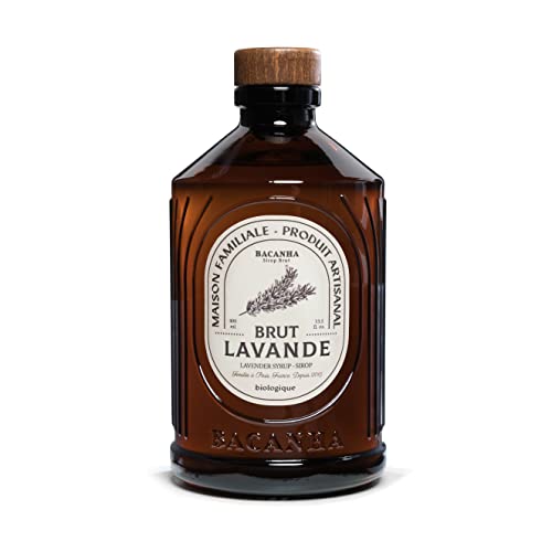 BACANHA - Sirop Bio et Brut - Sirop de Lavande - Pour Cocktail, Eau, Limonade et Thé Glacé - 400 mL
