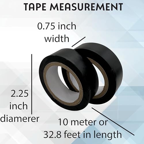 Image of 8502 Pk25 General Electrical Tape Black PVC Rolls 10 Meter Each Flame Retardant Adhesive Stretch for Wiring Bundling Sealing Black Electric Tape for Automotive Wire Repair Cable Wrap