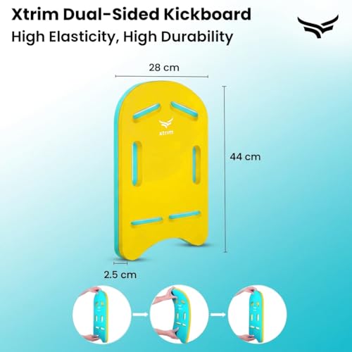 Image of VFK by Xtrim 25mm Extra Thick Swimming Kick Board, Swimming Floater for Adults & Kids, Kickboard for Beginners Training, Float Pad with All Holding Angles