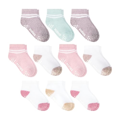 Image of Hanes Toddler Ankle and Low Cut Socks, 12-Pack, Pure Comfort Socks for Infant & Toddler Girls and Boys - Organic Cotton Blend