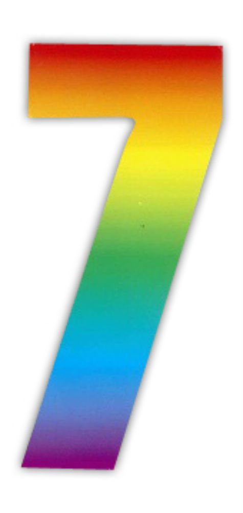 Wheelie Bin numbers Rainbow 7