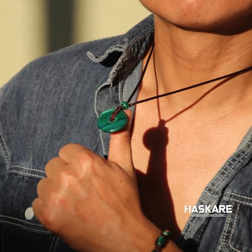 HASKARE Genuine Stone Pendant Gemstone Chakra Jewelry Healing Crystal Necklace Adjustable 0"-27"2