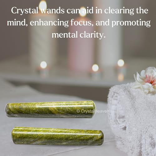 Image of Vesuvianite Crystal Wand - Smooth Crystal Wand for Energy Healing, Chakra Balancing, Meditation and Home Decor - Crystals and Healing Stones for Gift