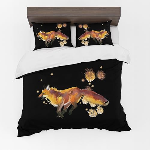 Adam Home 3D Duvet Cover Set With Pillowcases Home Bedroom Décor Digital Printed Microfiber Single Bedding Set Made in UK|Running Fox