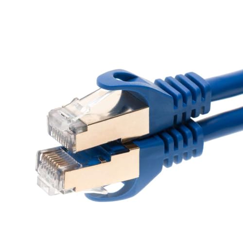 Image of 30FT S /FTP CAT 7 Gold Plated Shielded Ethernet RJ45 Copper Cable 10 Gigabit Ethernet Network Patch Cord CAT7 (30ft, Blue)