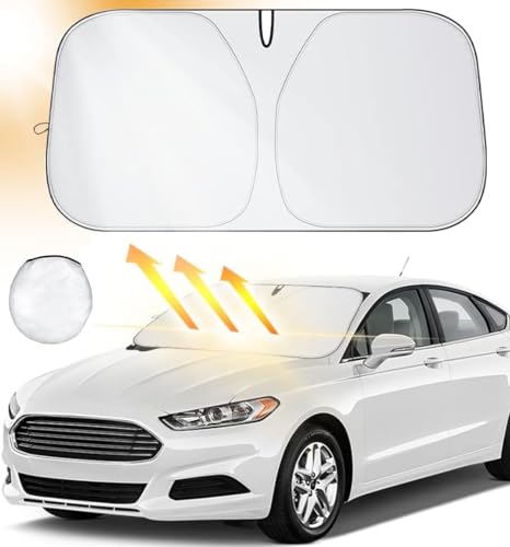 Aonveki Sonnenschutz Auto Frontscheibe Innen, Faltbare Auto Windschutzscheibe Sonnenblende, Auto Sonnenschutz Frontscheibe, Blockiert UV-Strahlen für Kompakt Fahrzeuge, 136x65cm Aonveki Sonnenschutz Auto Frontscheibe Innen, Faltbare Auto Windschutzscheibe Sonnenblende, Auto Sonnenschutz Frontscheibe, Blockiert UV-Strahlen für Kompakt Fahrzeuge, 136x65cm