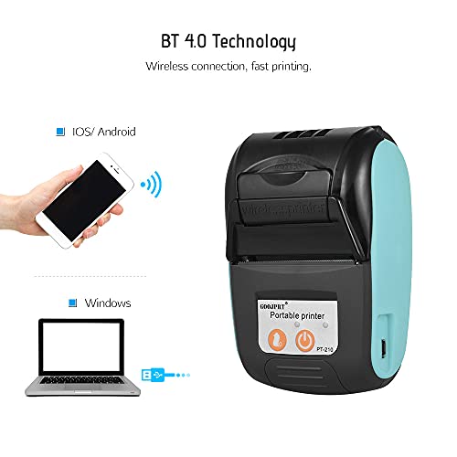 Bisofice All In One Printer Goojprt Pt-210 Portable Thermal Printer Handheld 58Mm Receipt Printer For Retail Stores Restaurants Factories Logistics #TOP1