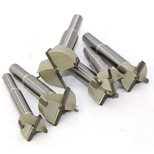 Drill Bit Set 15-60mm 18 Choice, 2 Flutes Designed Woodworking Hole Saw Wood Drill Bits Alloy Wood Cutter Drilling Cutting Tool Silver (1Pcs 60mm)